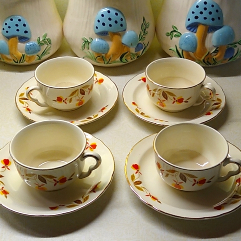 Autumn Leaves Coffee Cups & Saucers